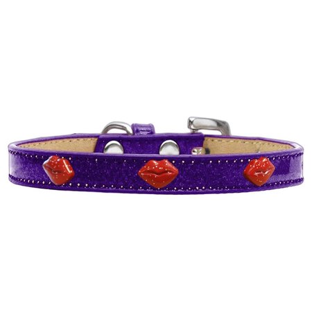 PET PAL Red Glitter Lips Widget Dog CollarPurple Ice Cream Size 14 PE815147